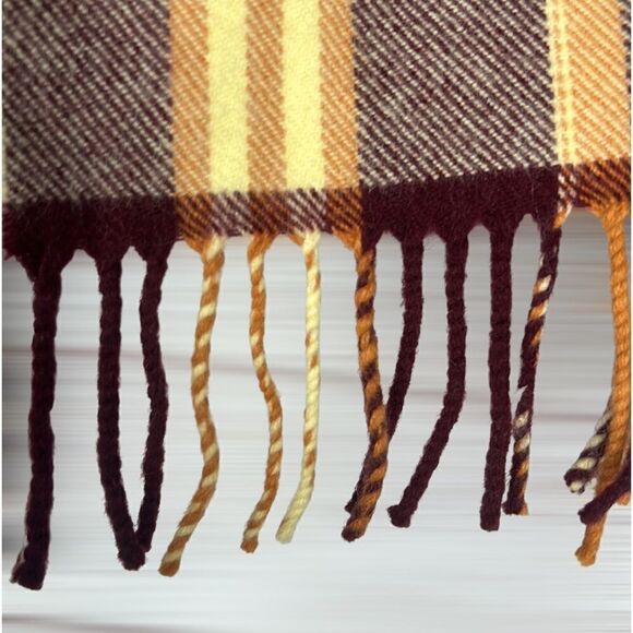 Vintage 100% Pure New Wool England Tartan Plaid Scarf 57x11,5 inches. - Picture 5 of 7